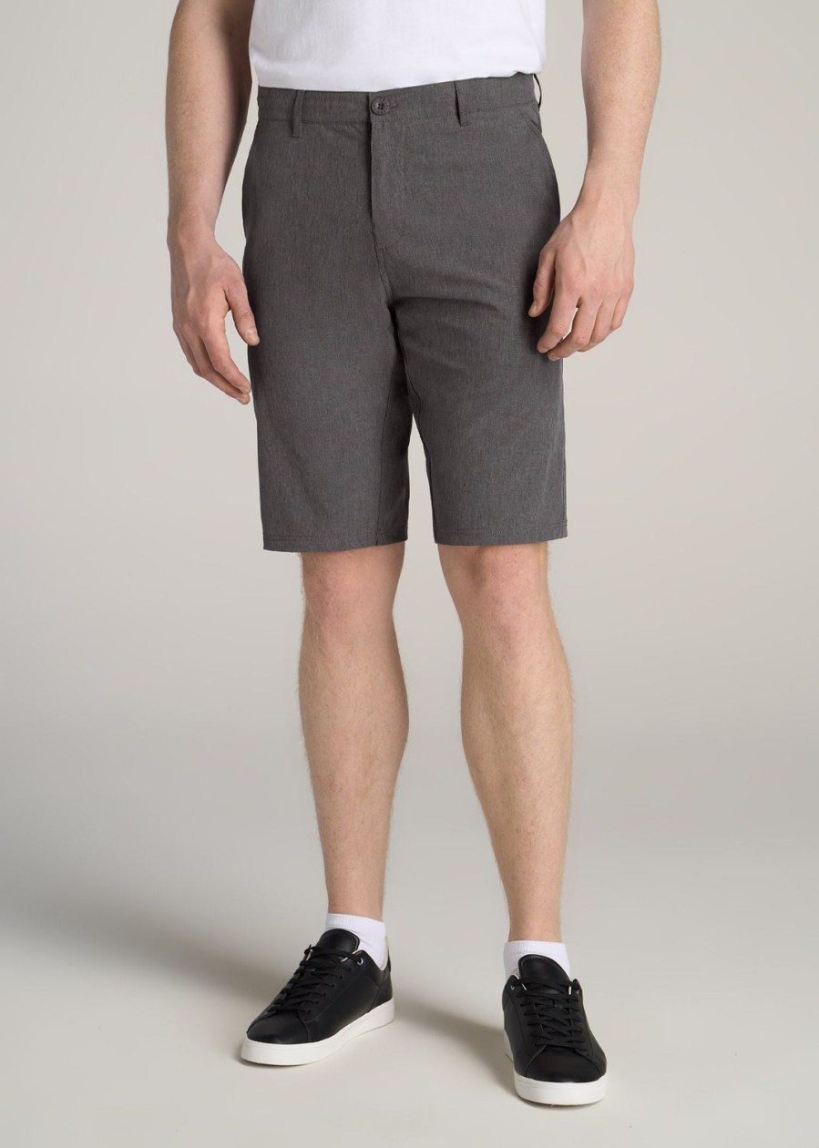 Men American Tall Shorts | Tall Men'S Hybrid Shorts In Charcoal Mix