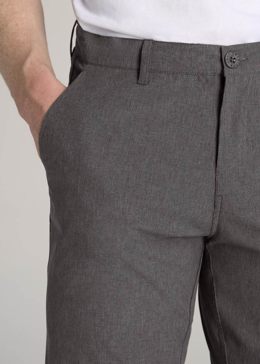 Men American Tall Shorts | Tall Men'S Hybrid Shorts In Charcoal Mix