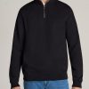 Men American Tall Hoodies + Sweatshirts | Wearever Fleece Quarter-Zip Tall Men'S Sweatshirt In Black