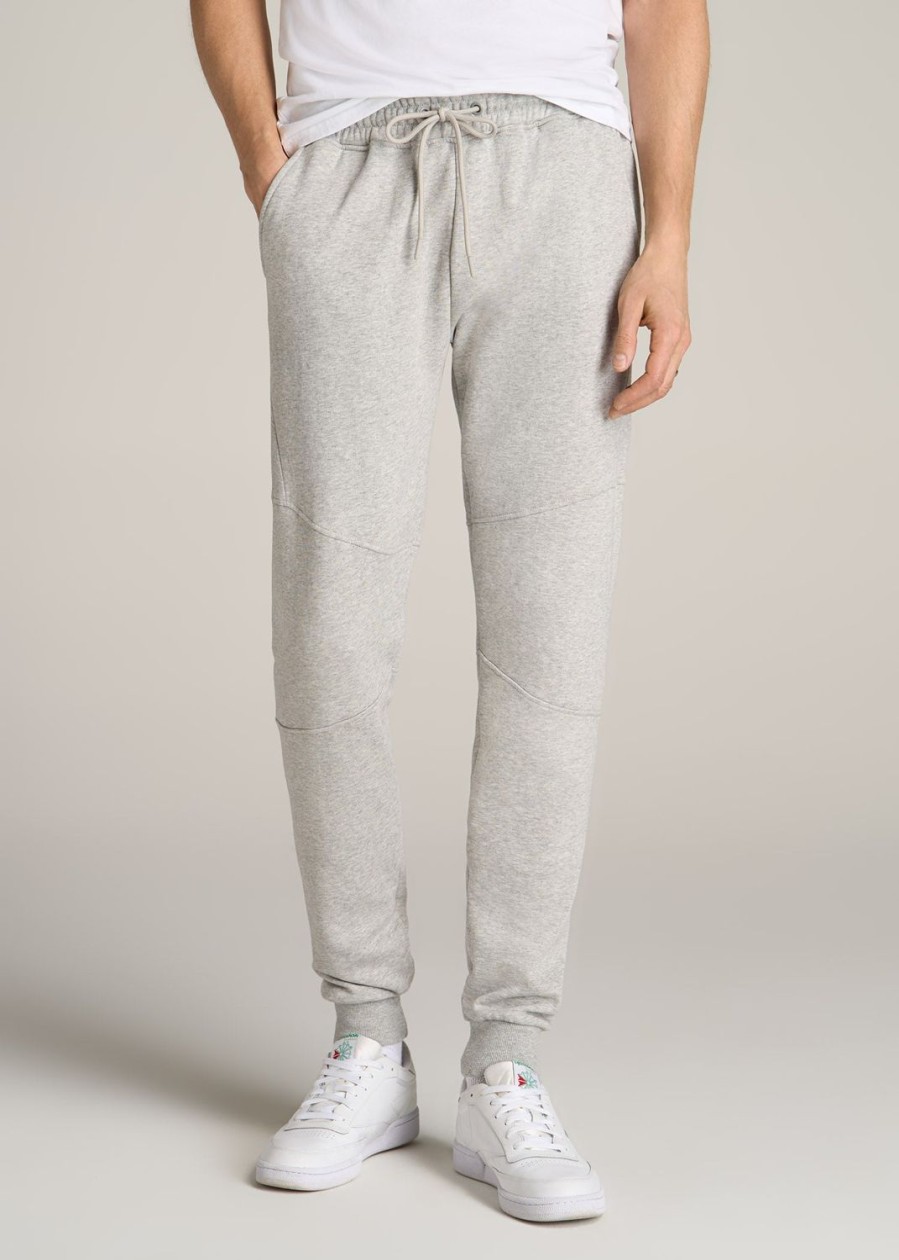 Men American Tall Athletic Pants | Wearever Fleece Joggers For Tall Men In Grey Mix