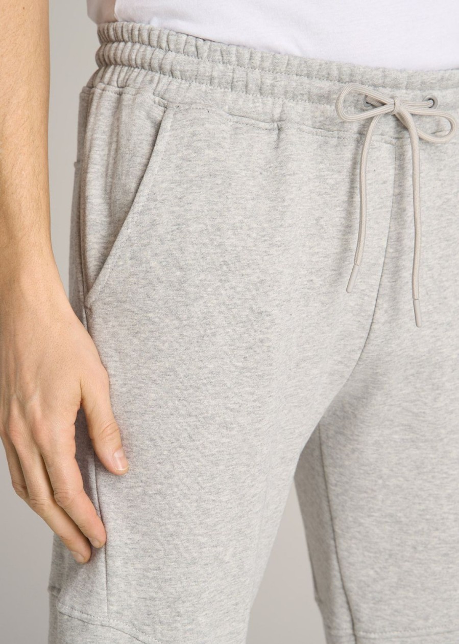 Men American Tall Athletic Pants | Wearever Fleece Joggers For Tall Men In Grey Mix