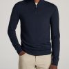 Men American Tall Hoodies + Sweatshirts | Everyday Quarter-Zip Tall Men'S Sweater In Patriot Blue