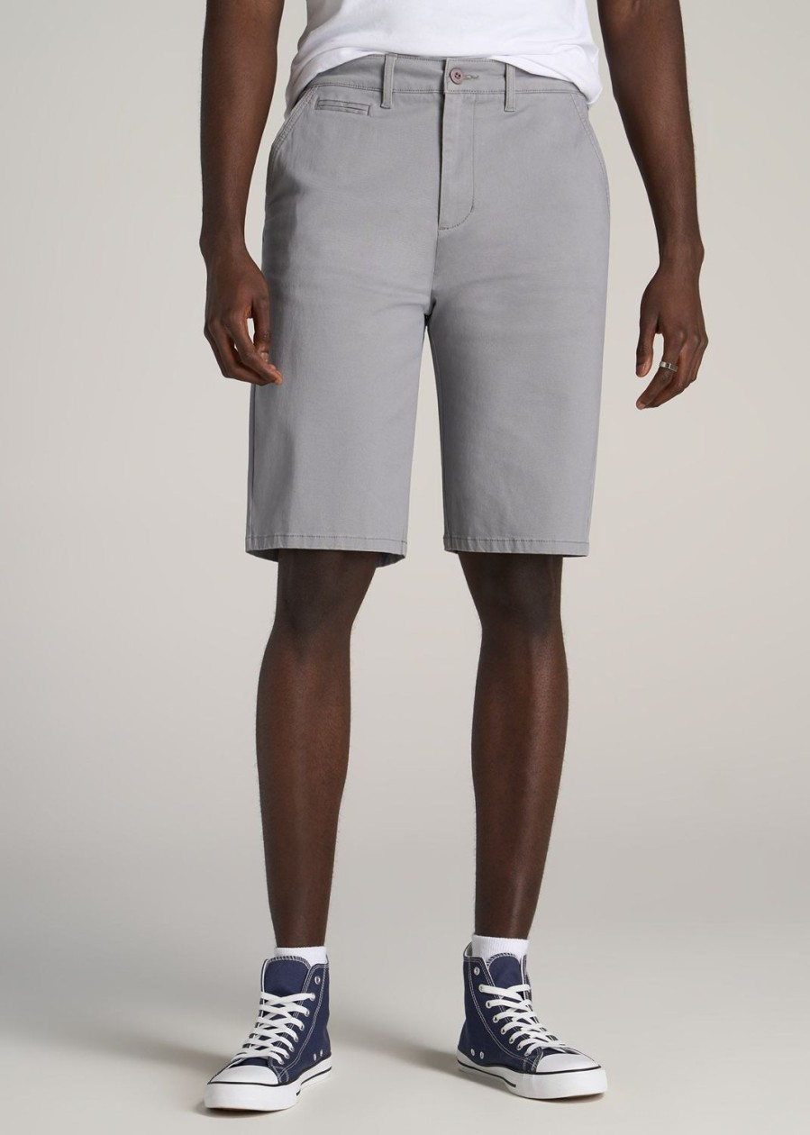 Men American Tall Shorts | Chino Shorts For Tall Men In Pebble Grey