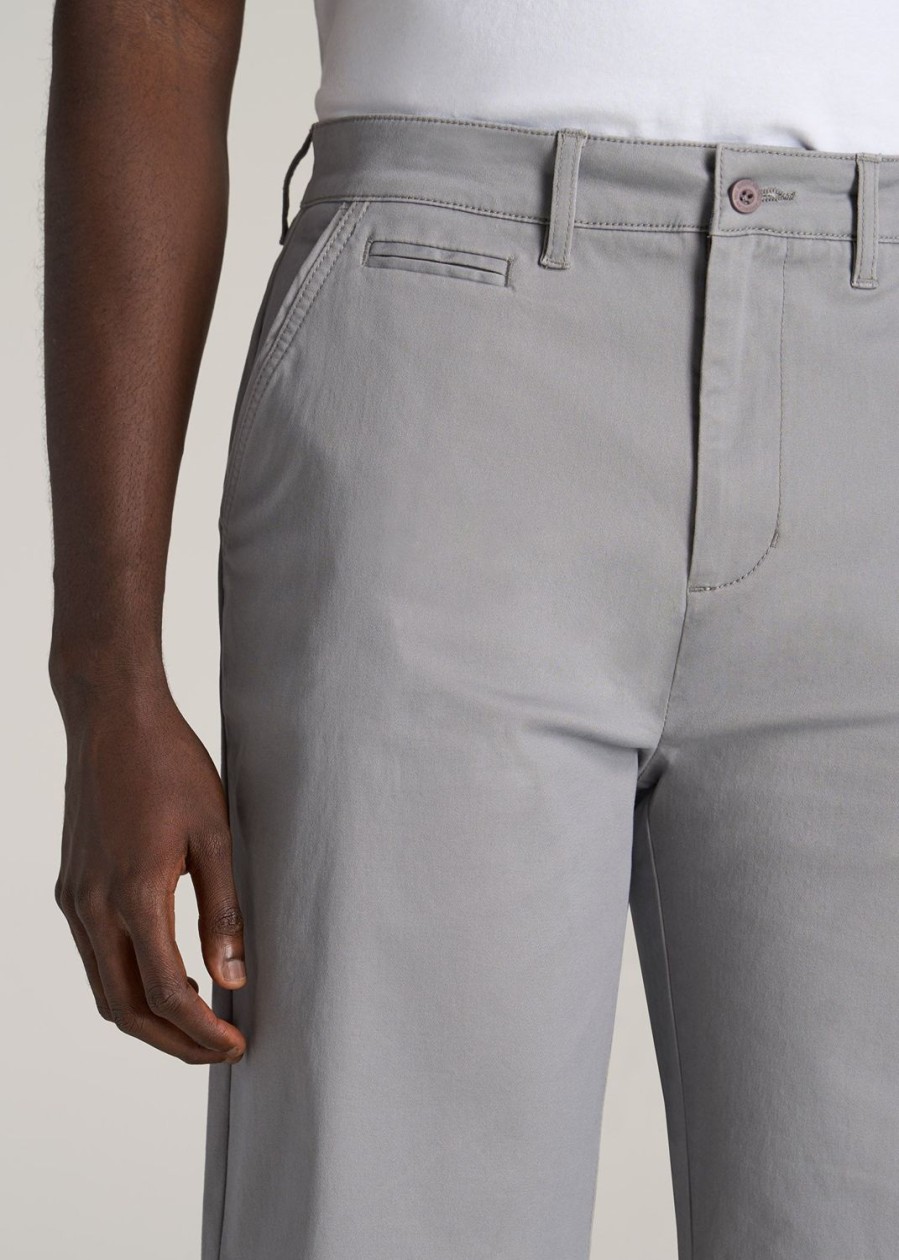 Men American Tall Shorts | Chino Shorts For Tall Men In Pebble Grey