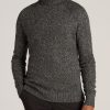 Men American Tall Hoodies + Sweatshirts | Wool Blend Marled Men'S Tall Turtleneck In Charcoal Multi