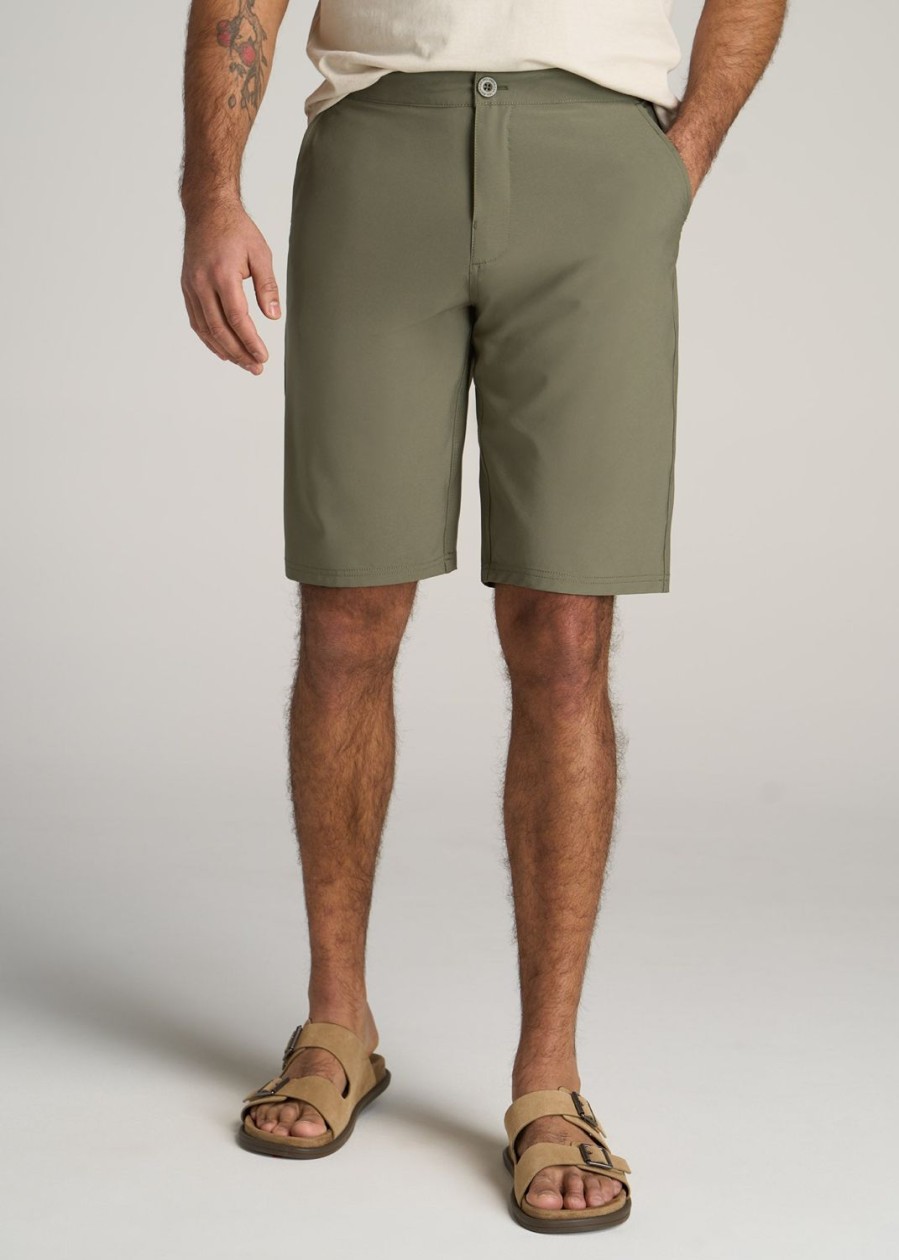 Men American Tall Shorts | Hybrid Shorts For Tall Men In Olive