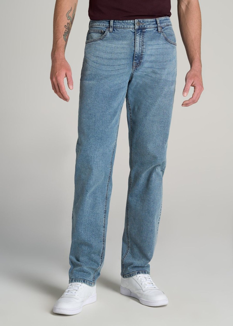 Men American Tall Jeans | Mason Semi-Relaxed Jeans For Tall Men In Vintage Faded Blue