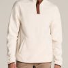 Men American Tall Hoodies + Sweatshirts | Polar Fleece 3-Snap Pullover Sweatshirt For Tall Men In Natural