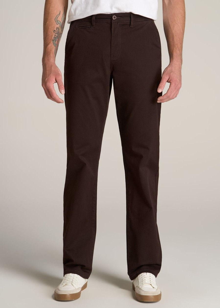 Men American Tall Pants + Chinos | Mason Semi-Relaxed Chinos In Pants For Tall Men Chocolate