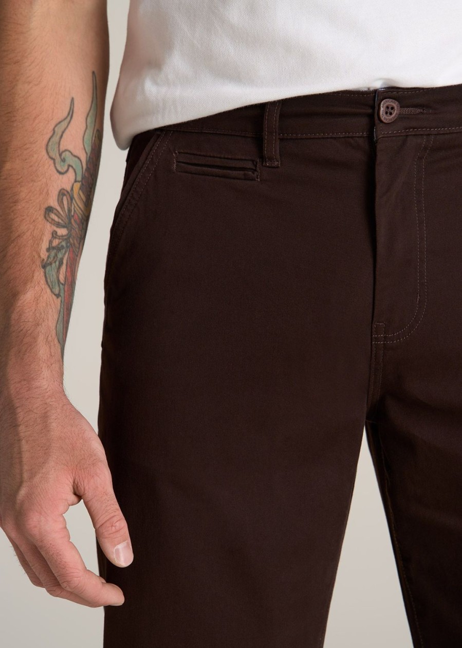 Men American Tall Pants + Chinos | Mason Semi-Relaxed Chinos In Pants For Tall Men Chocolate