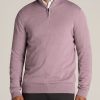 Men American Tall Hoodies + Sweatshirts | Everyday Quarter-Zip Tall Men'S Sweater In Lavender Fog