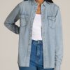 Women American Tall Shirts + Tops | Women'S Tall Denim Shirt In Light Blue