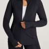 Women American Tall Jackets + Outerwear | Women'S Athletic Zip-Up Jacket In Black