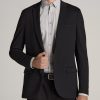 Men American Tall Jackets + Coats | Textured Blazer For Tall Men In Black