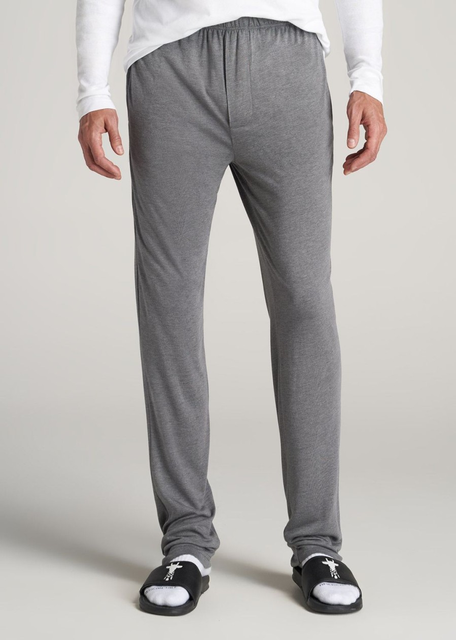 Men American Tall Athletic Pants | Lounge Pajama Pants For Tall Men In Charcoal Mix