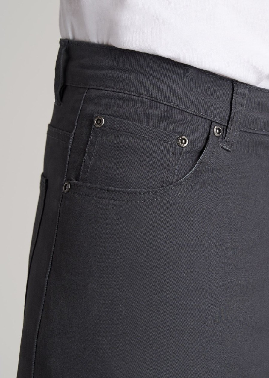 Men American Tall Pants + Chinos | Carman Tapered Fit Five Pocket Pants For Tall Men In Iron Grey