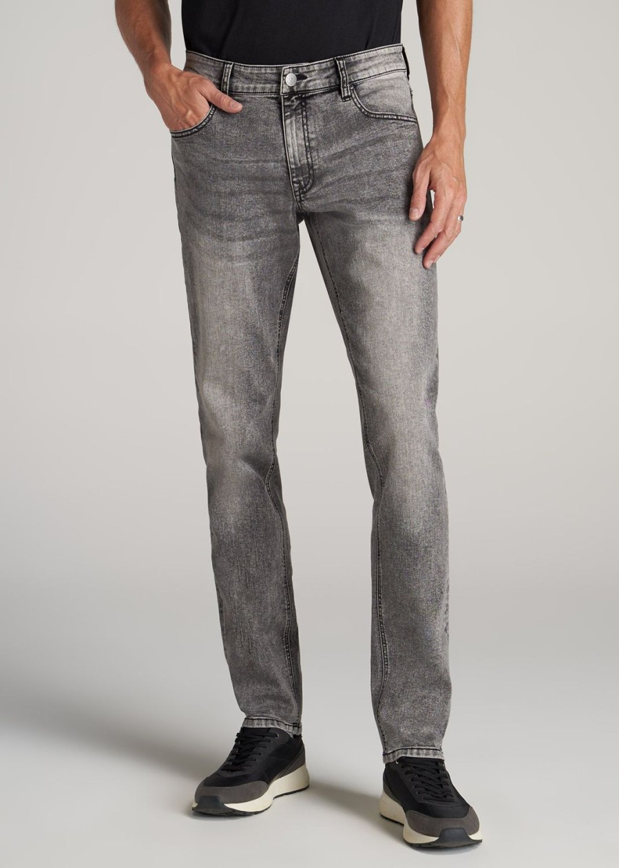 Men American Tall Jeans | Carman Tapered Jeans For Tall Men In Washed Faded Black