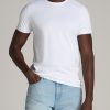 Men American Tall Tees + Tanks | Stretch Cotton Modern-Fit T-Shirt For Tall Men In White