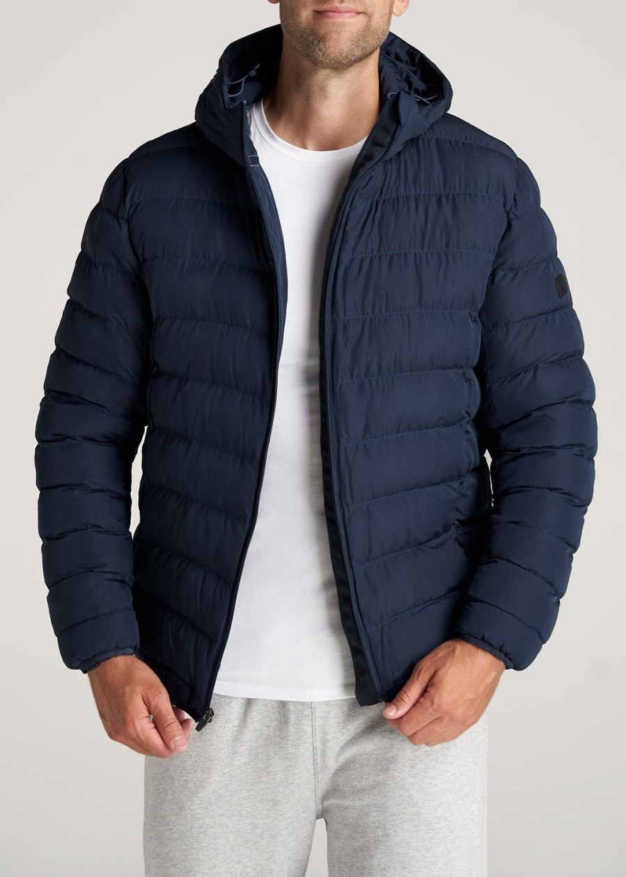 Men American Tall Jackets + Coats | Medium-Weight Tall Puffer Jacket For Men In Navy