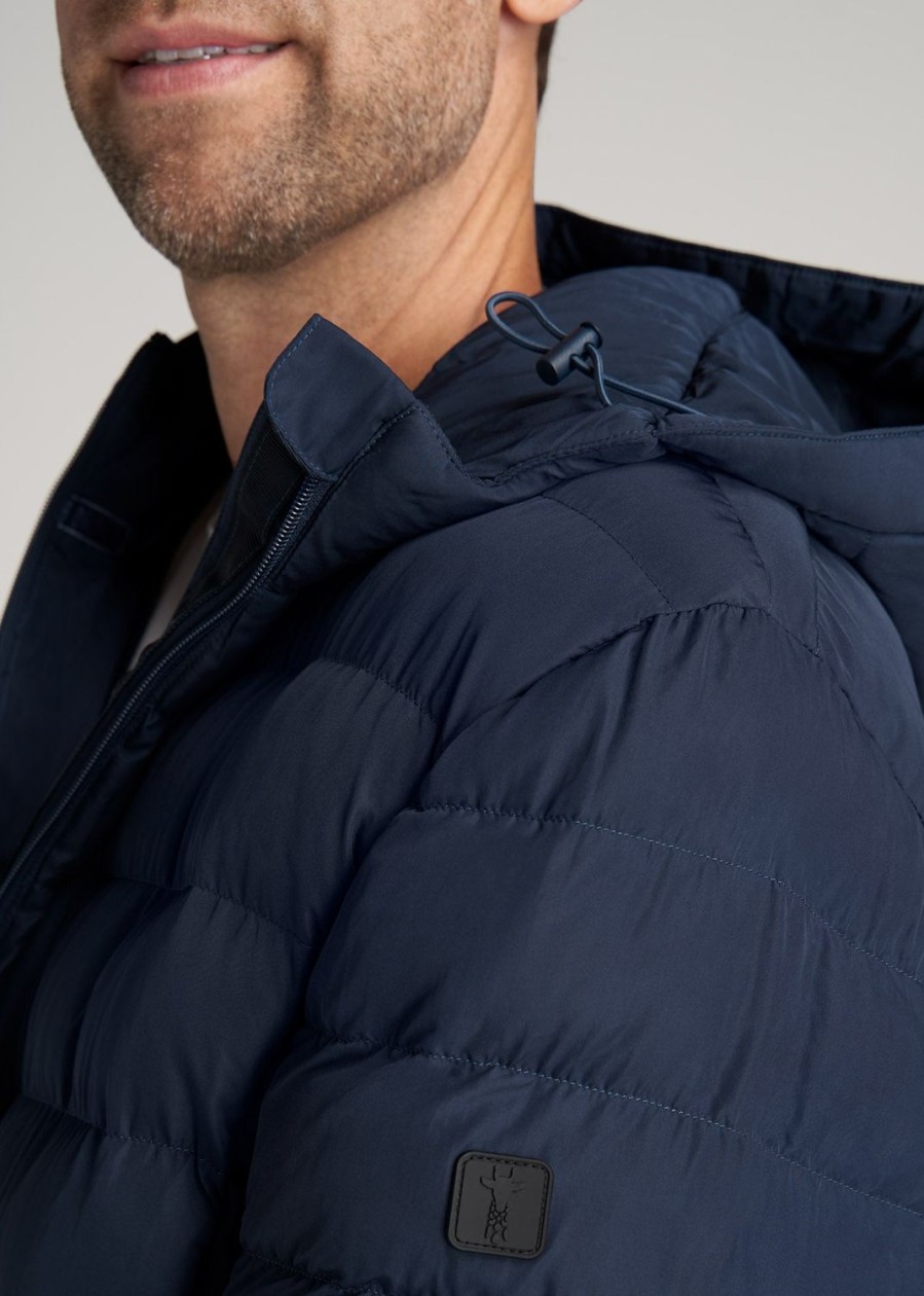 Men American Tall Jackets + Coats | Medium-Weight Tall Puffer Jacket For Men In Navy