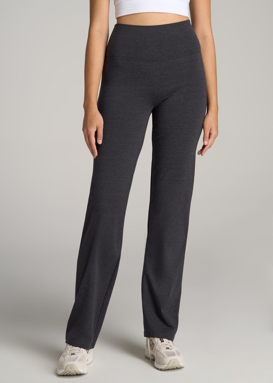 Women American Tall Athletic Pants | Women'S Straight Leg Cotton Legging In Shadow Grey Mix