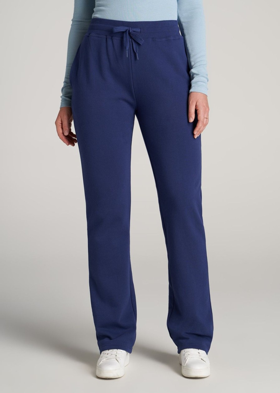 Women American Tall Athletic Pants | Wearever Fleece Open-Bottom Sweatpants For Tall Women In Midnight Blue