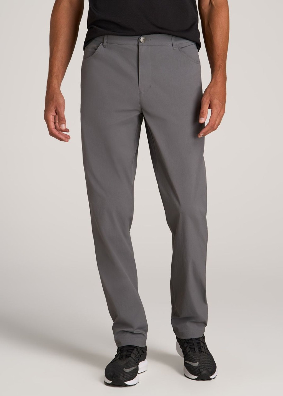 Men American Tall Pants + Chinos | Tapered-Fit Traveler Pants For Tall Men In Charcoal