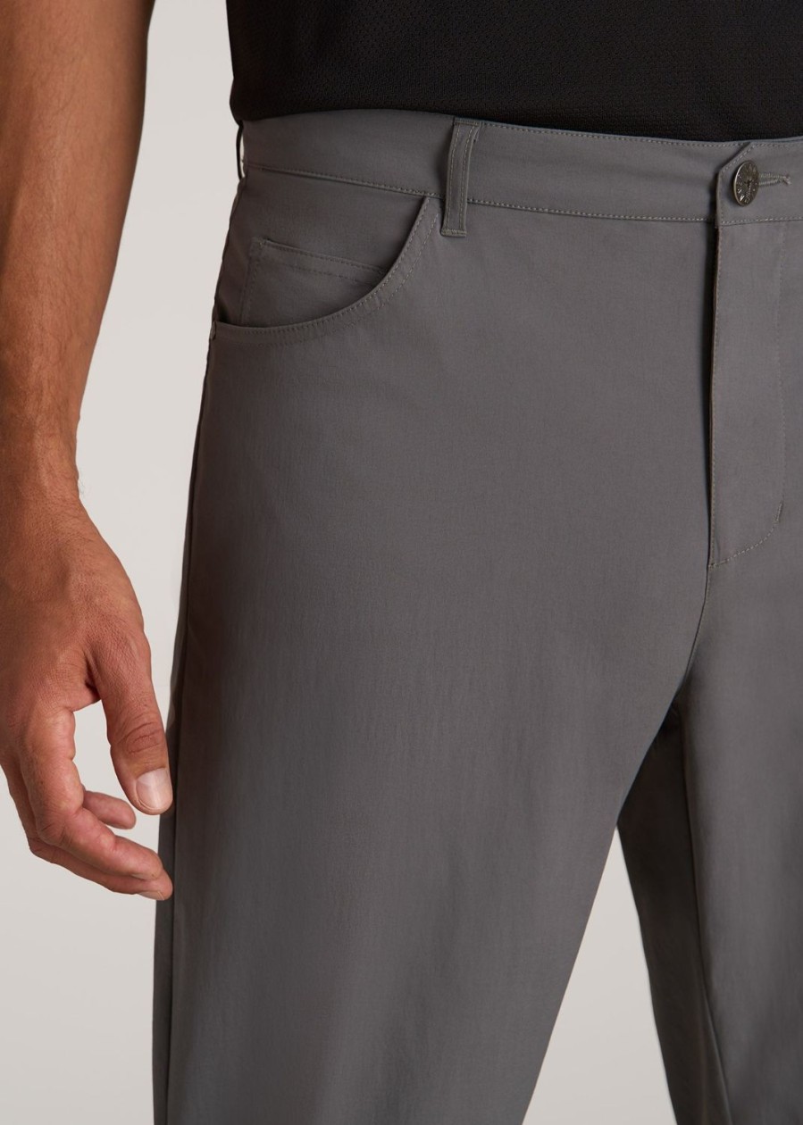 Men American Tall Pants + Chinos | Tapered-Fit Traveler Pants For Tall Men In Charcoal