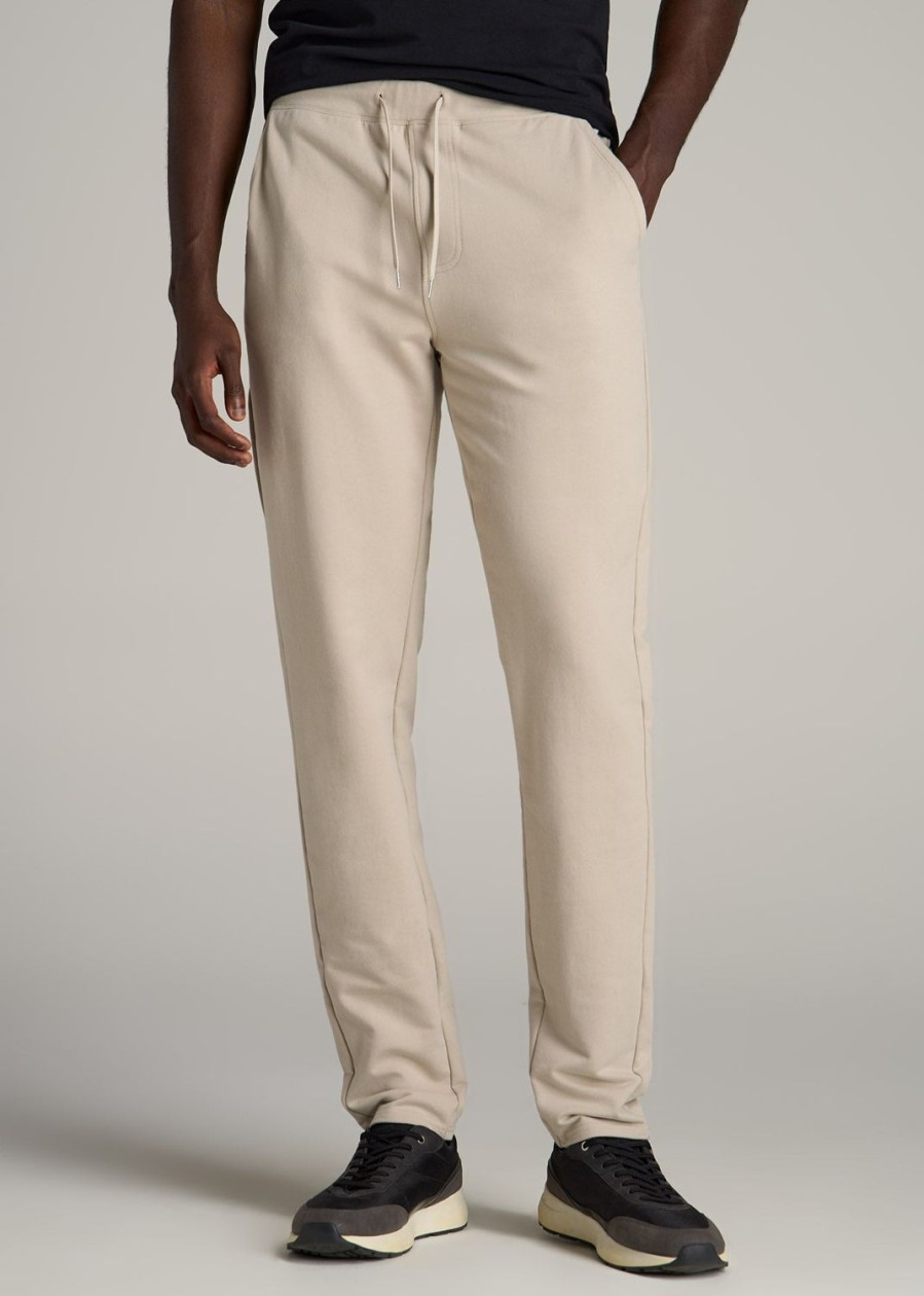 Men American Tall Athletic Pants | Microsanded French Terry Sweatpants For Tall Men In Stone