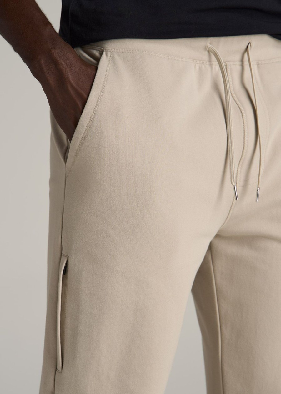 Men American Tall Athletic Pants | Microsanded French Terry Sweatpants For Tall Men In Stone