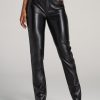 Women American Tall Pants + Trousers | Faux Leather Slim Pants For Tall Women In Black