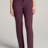 Women American Tall Athletic Pants | Open-Bottom Cozy Pj Lounge Pants For Tall Women In Beetroot Mix