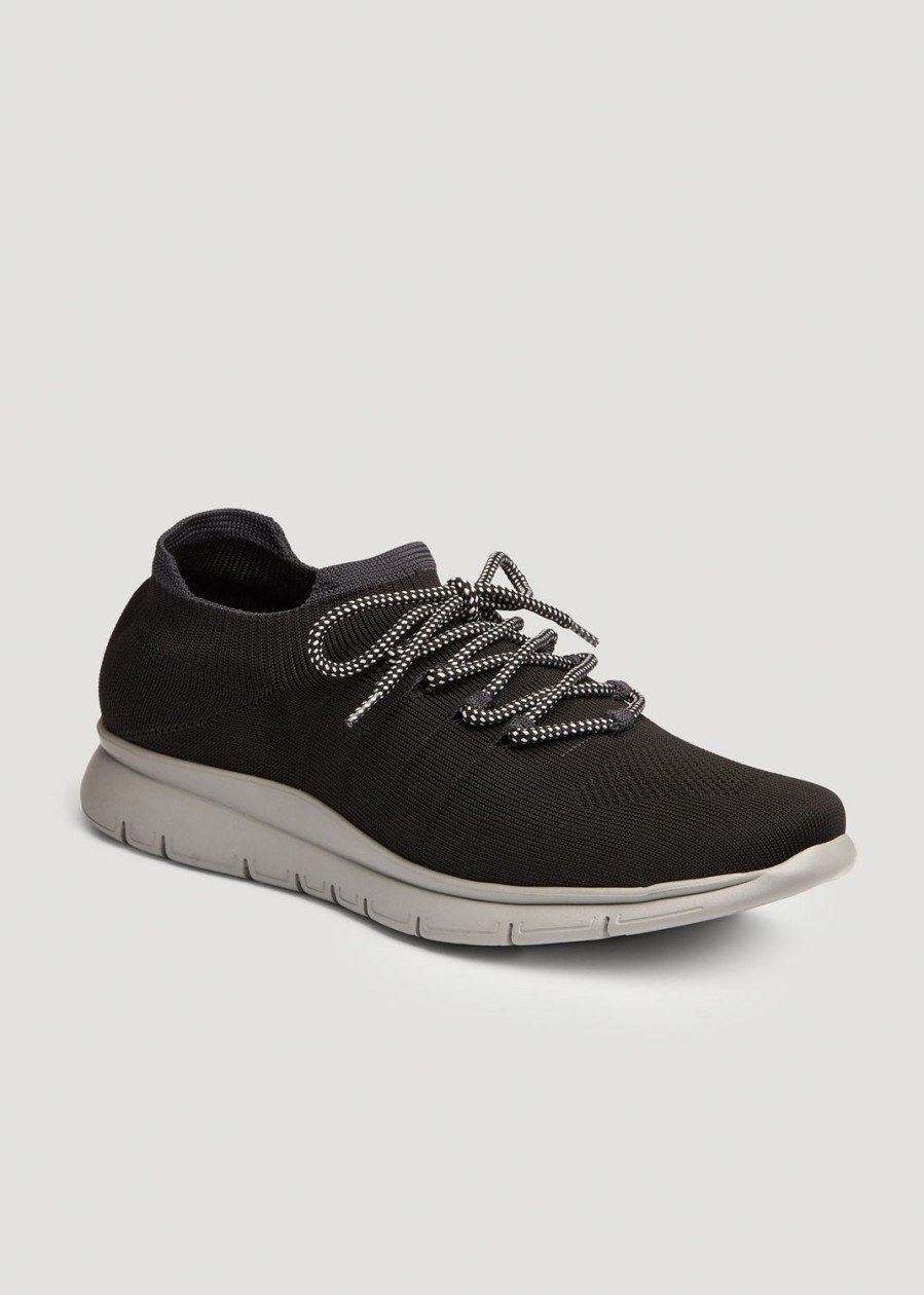 Men American Tall | Tall Men'S Knit Running Shoes In Black