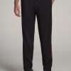 Men American Tall Athletic Pants | Athletic Stripe Pants For Tall Men In Black-Red Stripe Black / Red Stripe