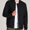 Men American Tall Jackets + Coats | Melton Varsity Jacket For Tall Men In Black