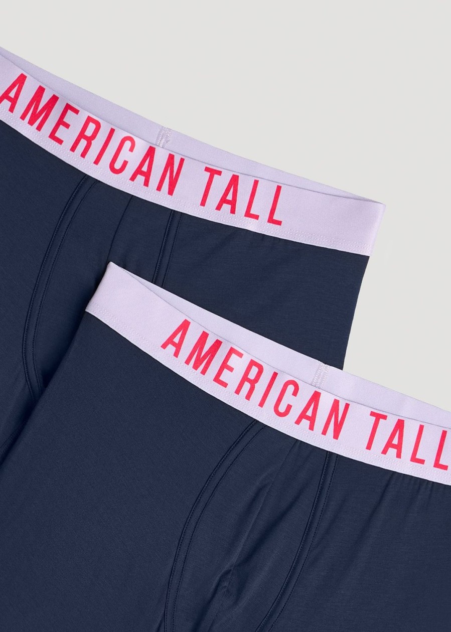 Men American Tall Underwear | Micro Modal Extra-Long Boxer Briefs In (2-Pack) Navy