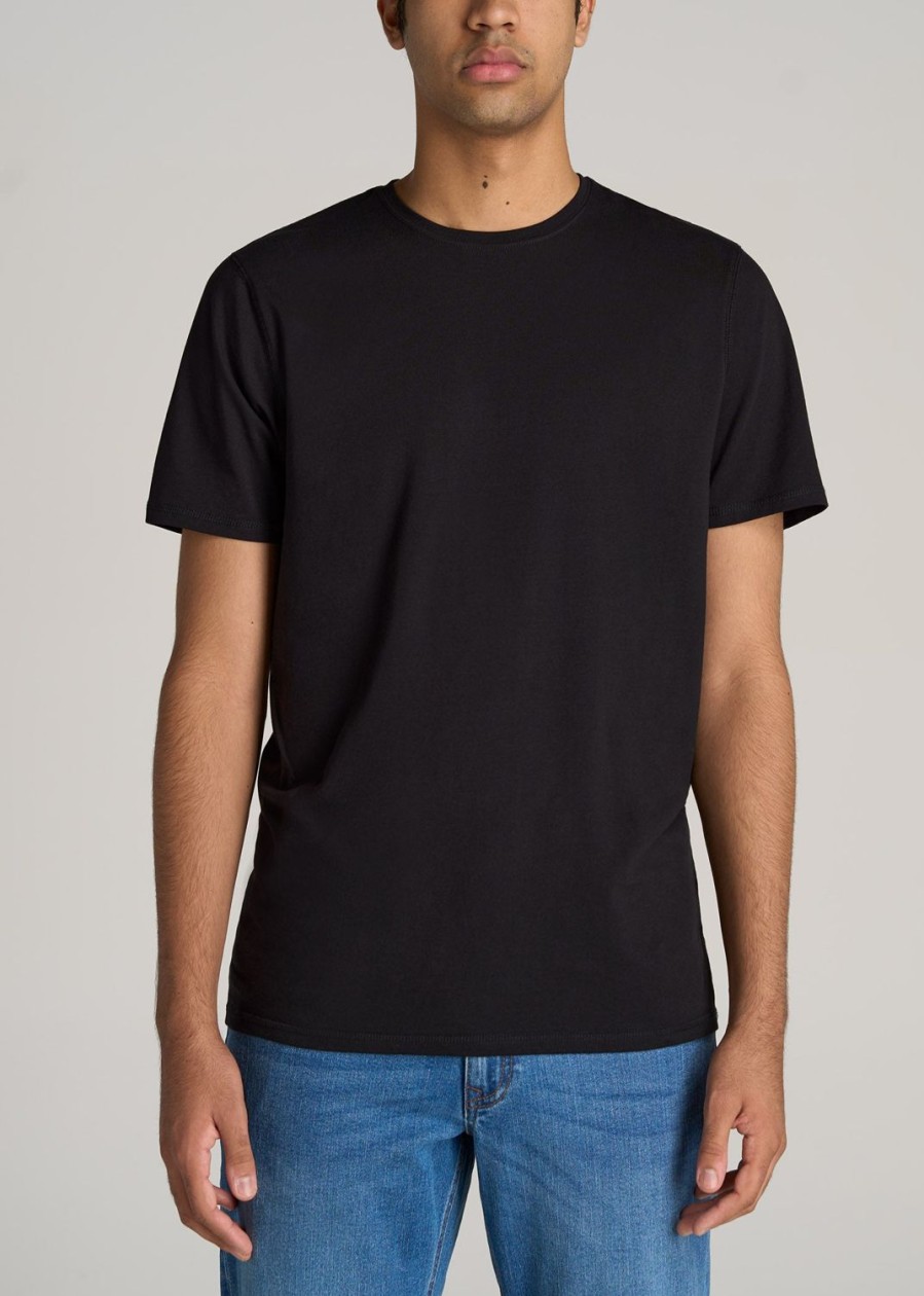 Men American Tall Tees + Tanks | The Essential Regular-Fit Crew-Neck Men'S Tall Tees In Black