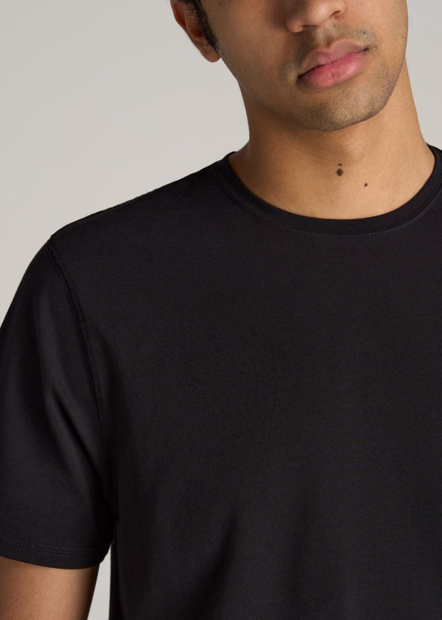 Men American Tall Tees + Tanks | The Essential Regular-Fit Crew-Neck Men'S Tall Tees In Black