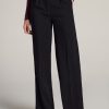 Women American Tall Pants + Trousers | Pleated Wide Leg Dress Pants For Tall Women In Black