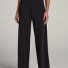 Women American Tall Pants + Trousers | Pull On Breezy Wide Leg Pants For Tall Women In Black