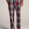 Men American Tall Athletic Pants | Woven Pajama Pants For Tall Men In Blue & Green Plaid