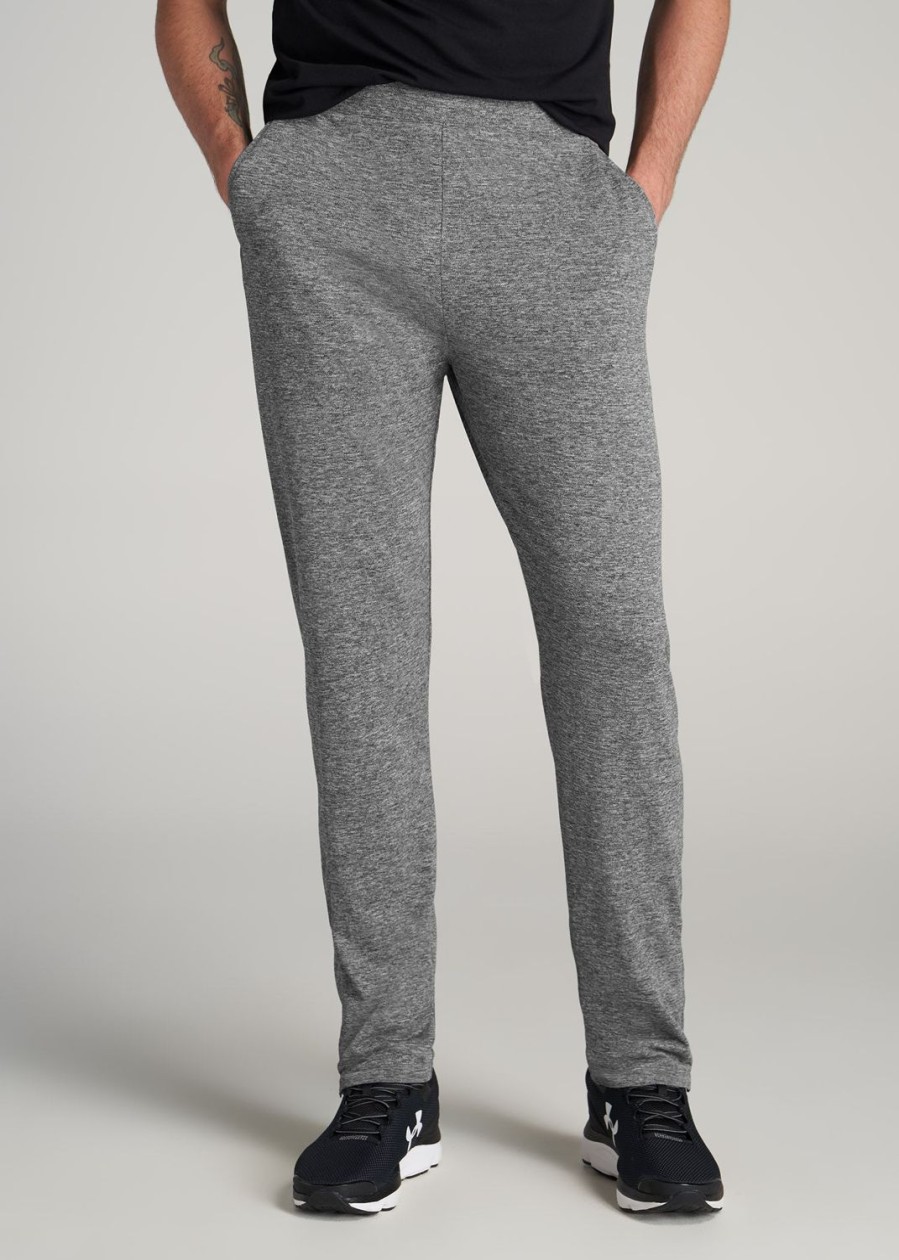 Men American Tall Athletic Pants | A.T. Performance Zip Bottom Pants For Tall Men In Grey Mix