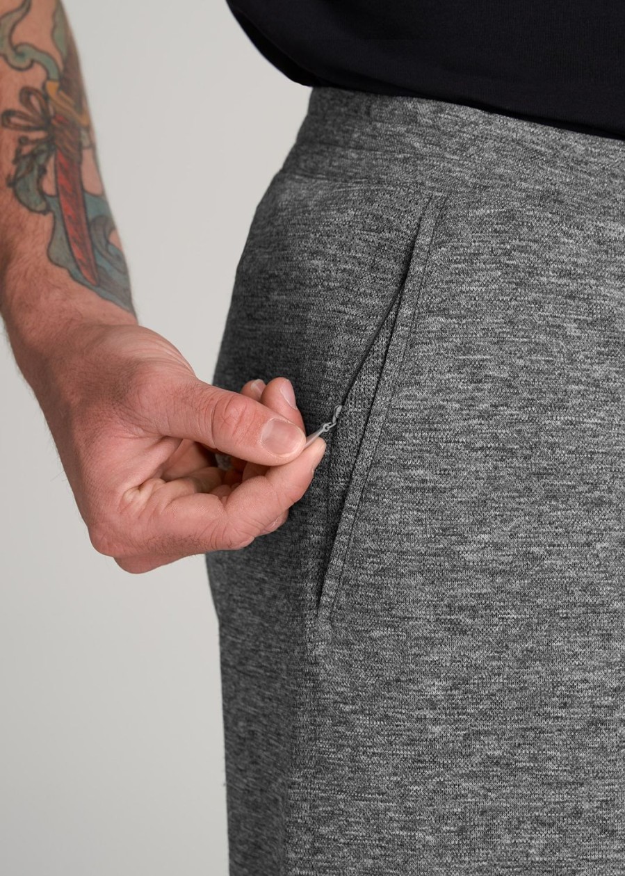 Men American Tall Athletic Pants | A.T. Performance Zip Bottom Pants For Tall Men In Grey Mix