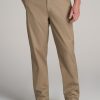 Men American Tall Pants + Chinos | Lj&S Stretch Twill Straight-Leg Work Pants For Tall Men In Dusty Khaki