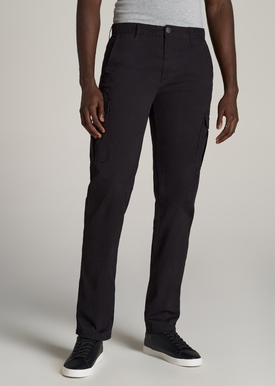 Men American Tall Pants + Chinos | Stretch Twill Slim-Fit Cargo Pants For Tall Men In Black