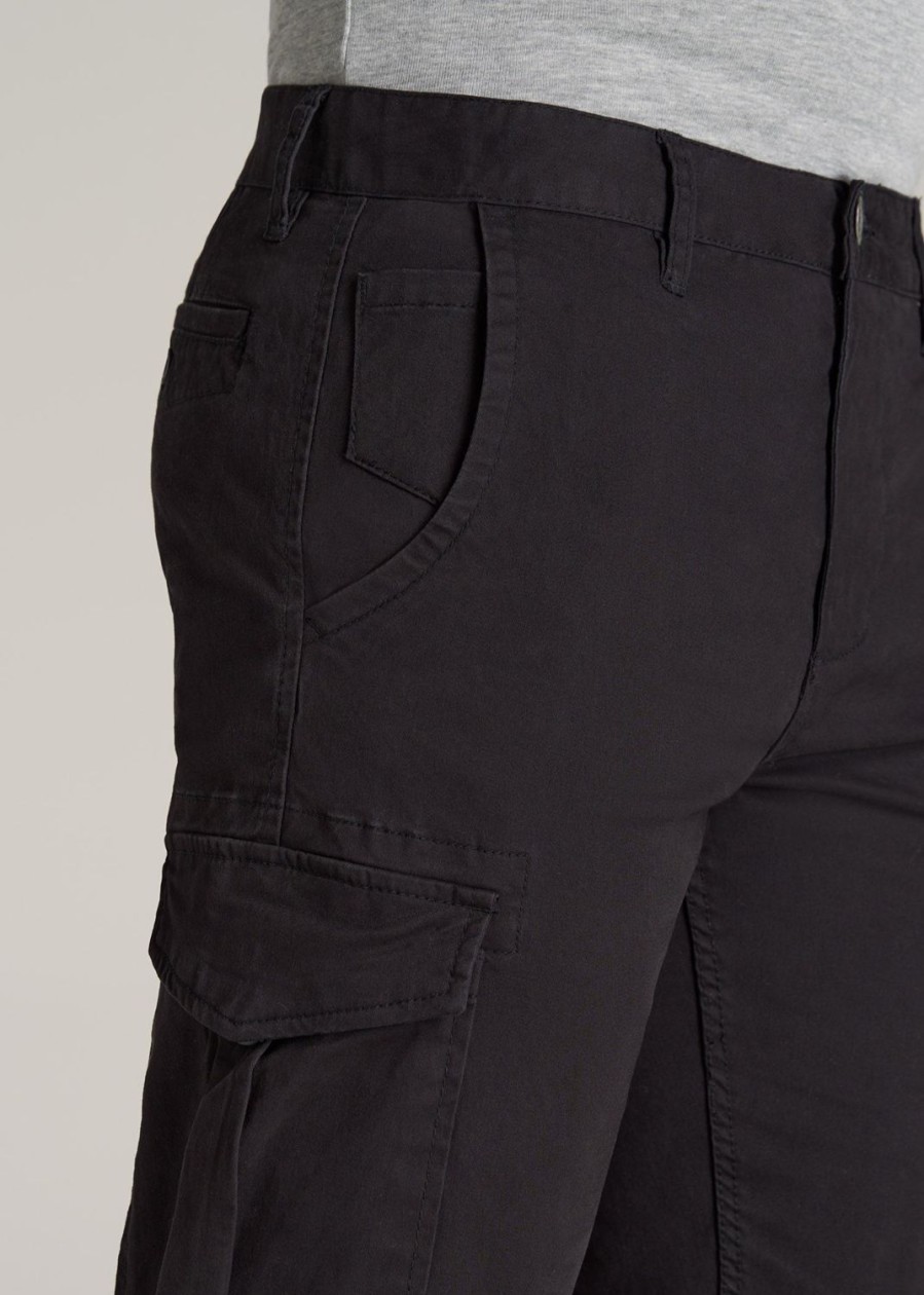 Men American Tall Pants + Chinos | Stretch Twill Slim-Fit Cargo Pants For Tall Men In Black