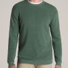 Men American Tall Hoodies + Sweatshirts | Waffle Sweater For Tall Men In Dusty Spruce