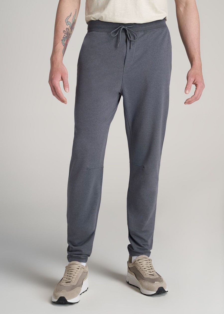 Men American Tall Athletic Pants | A.T. Performance French Terry Sweatpants For Tall Men In Tech Charcoal Mix