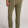 Men American Tall Athletic Pants | Lj&S Brushed Terrycloth Sweatpants For Tall Men In Vintage Moss Green