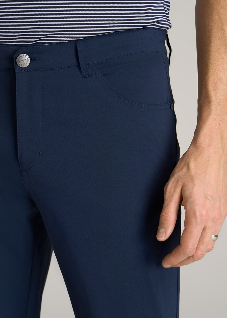 Men American Tall Pants + Chinos | Tapered-Fit Traveler Pants For Tall Men In Marine Navy